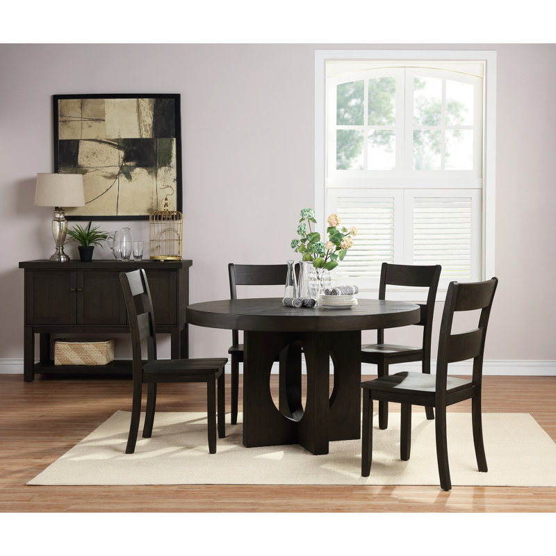 Platte Ladder Back Side Chair in Distressed Walnut (Set of 2)