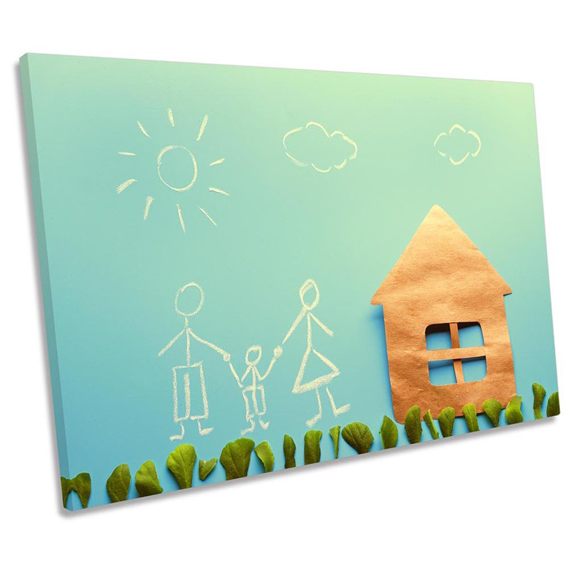 Happy Sweet Home Design - Wrapped Canvas Print, 40.6cm H x 61cm W x 2cm D