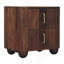 Table de chevet cannelée en bois brun, 2 tiroirs Marlowe