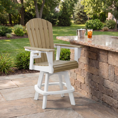 Fauteuil de comptoir pivotant blanc Kevin Adirondack