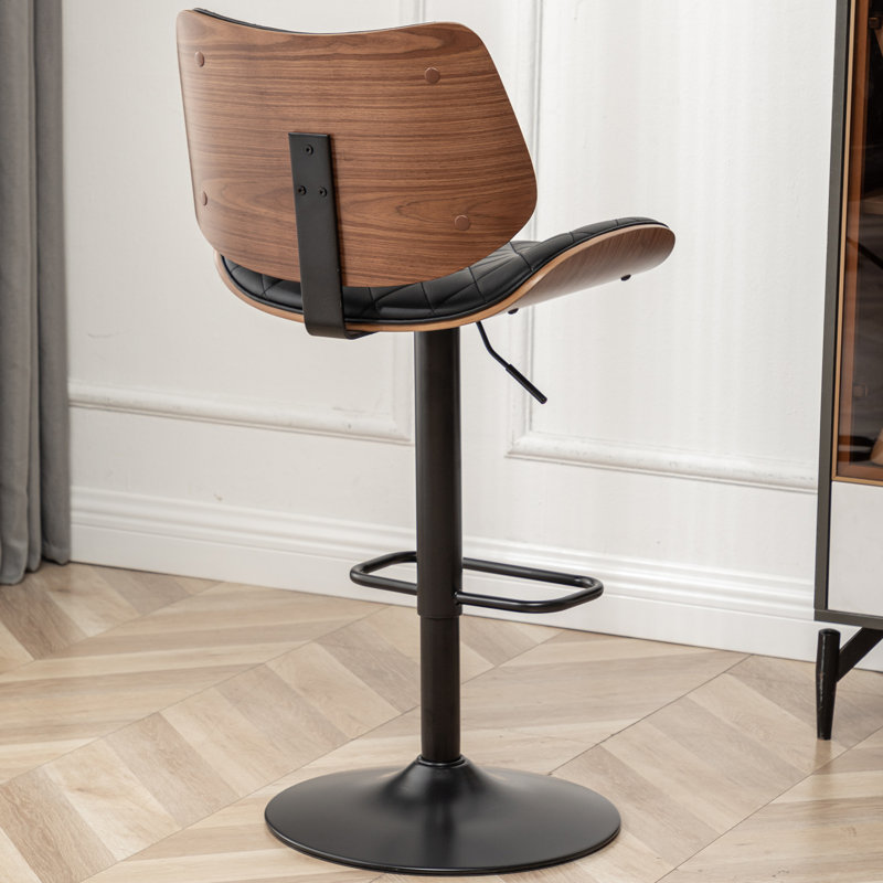 Swivel Adjustable Height Bar Stool, Black