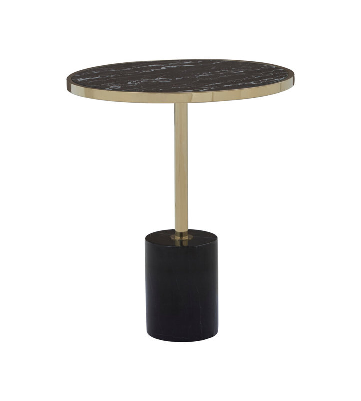 End Table, Gold/Black