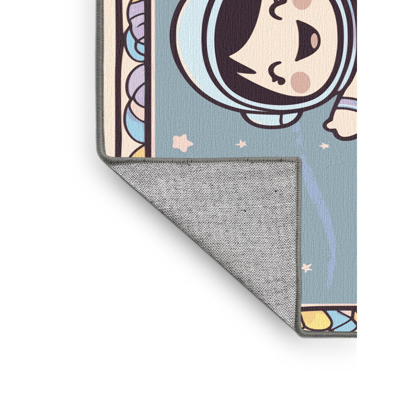 Tapis lavable pour enfants Zoomie Space Planets Astronauts_Space057, Rectangulaire 2 pi x 3 pi