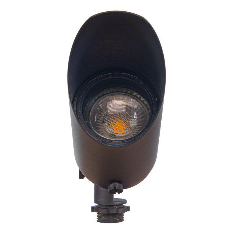 Adjustable Dark Brass LED Outdoor Spotlight with 7W Bulb