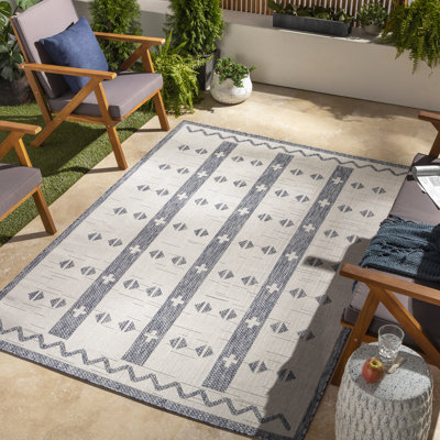 Hudsynn Geometric Indoor / Outdoor Rug