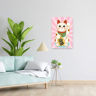 Maneki Neko Contemporary Cat Wall Art