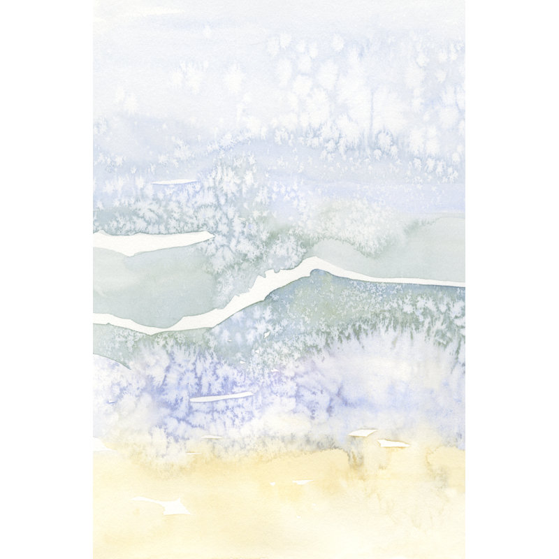Salty Seaside II by Emma Caroline - Painting on Canvas, 76cm H x 51cm W, Black Floater Framed
