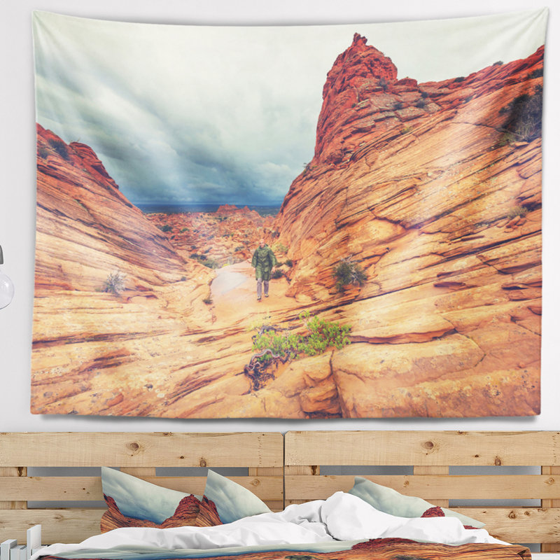 Paysage, tapisserie, vermillon sauvage, Utah, H 78 po x l 92 po