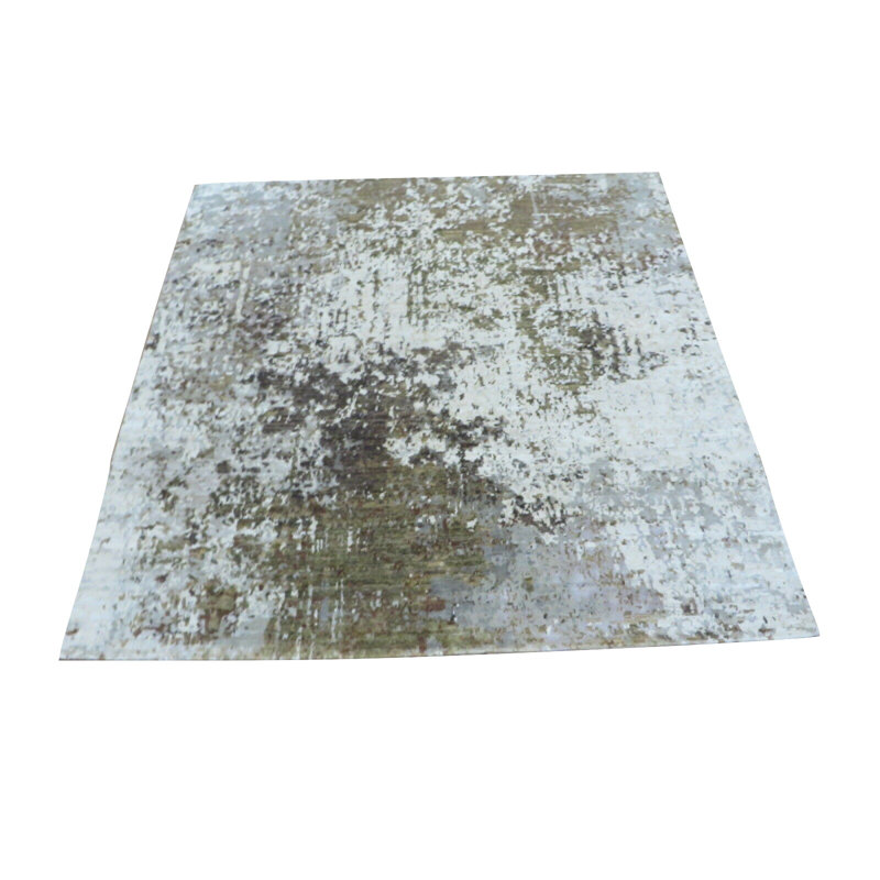 Tapis brun noué à la main de conception unique 8 pi x 8 pi 2 po Fidel