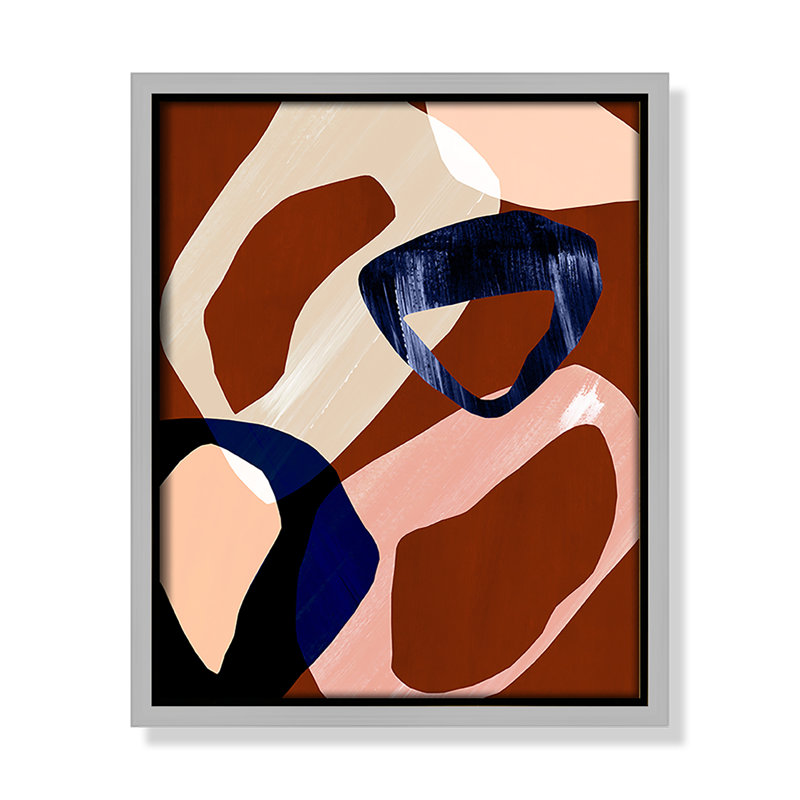 Loop I Print par Violets Print House, Framed Canvas, Flottant argent, L 9,5 po x H 11,5 po