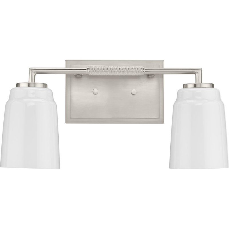 Éclairage pour meuble-lavabo industriel à deux lumières, Nickel brossé