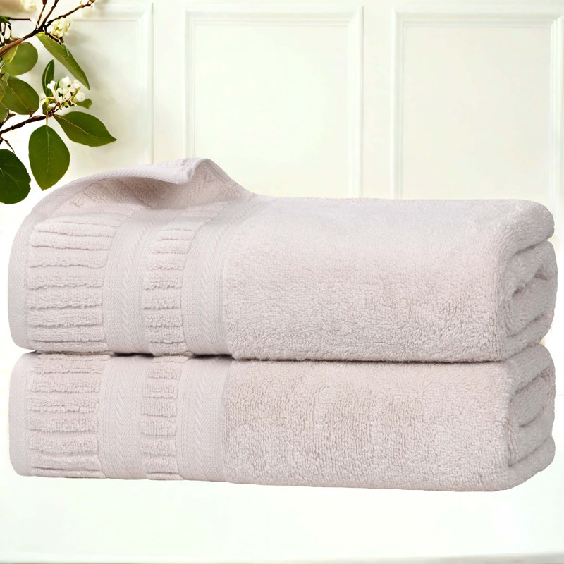 Ensemble de serviettes en coton doux à densité moyenne Venice Zero Twist, Bath Towels - 2 Pack, Silver