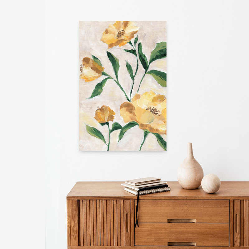 Art floral abstrait floral jaune