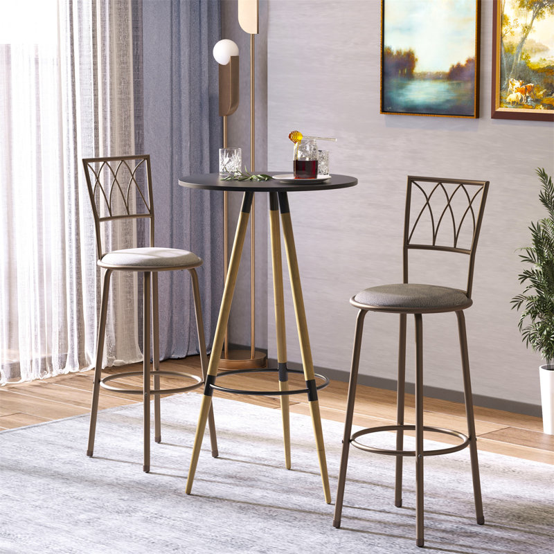 Destrey Swivel Counter Stool with Metal Frame