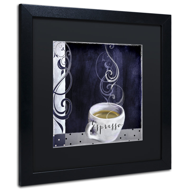 « cafe blue iv » par encadré, impression Jadaya, Noir, H 16 po x l 16 po x P 0,5 po