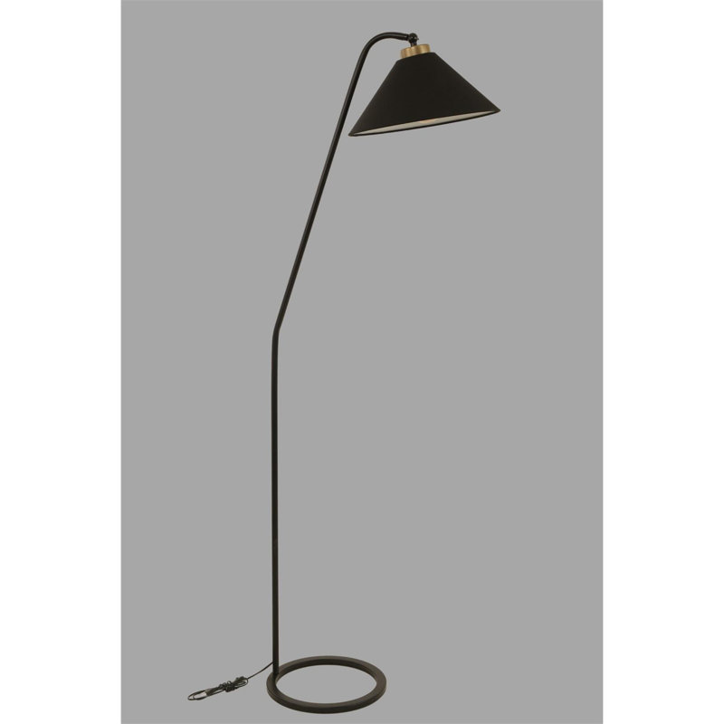 Luro Modern Floor Lamp with Metal Body, Black Finish, 61.0 inches Tall | E27 Socket, Max 60 Watts | Durable Electrostatic Oven Dried Paint | Stylish Lighting for Living Room, Bedroom, Office & Contemporary Spaces