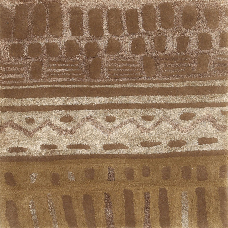Tapis abstrait brun, Carré 4 pi