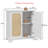White Rattan Cabinet - Farmhouse Buffet Storage Cabinet with Adjustable Shelves, Kitchen & Living Room Decor (31.1"L x 15"W x 34.25"H)