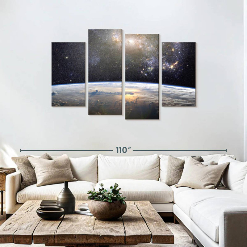 Terre d'Oberle dans l'univers, H 48 po x l 75 po