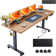 Hubing Electric Height Adjustable Standing Desk With 2 Usb Ports And 3 Power Outlets，4 Lockable Casters, 2 Hooks, Big Mouse Pad