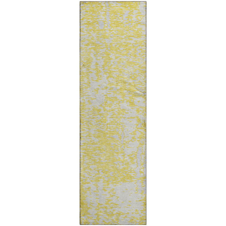 Premium Machine Washable Prisco Yellow Rug