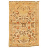 Hand Knotted Wool Area Rug in Ivory And Peach