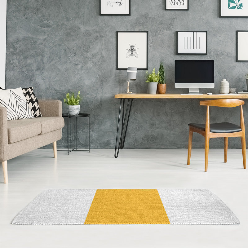 Tapis à rayures de football jaune pittsburgh, Rectangle 5 pi x 7 pi