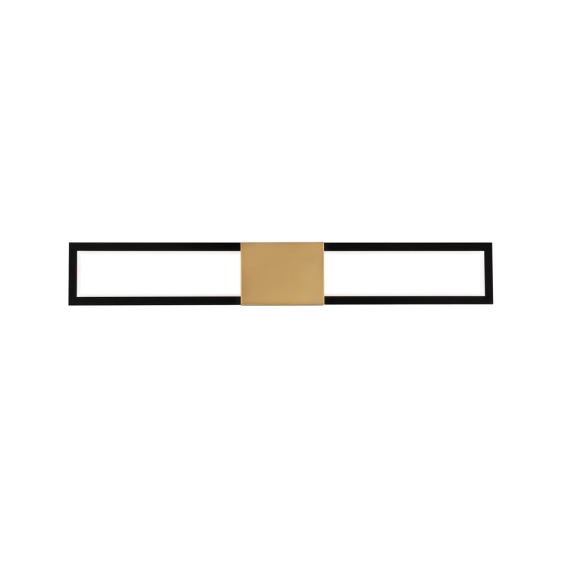 Peekaboo 1 - Light LED Bath Bar, Black/Aged Brass