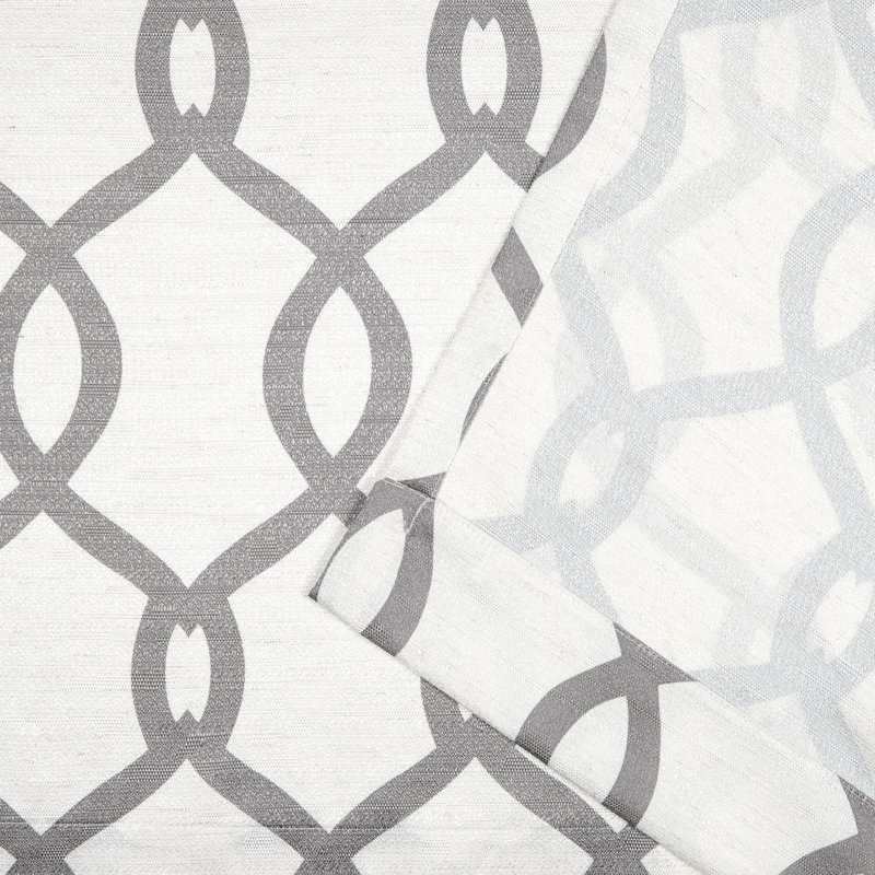 Panneaux de rideaux semi-transparents à motif géométrique avec œillets Caliese, Perle noire, l 54 po x L 96 po