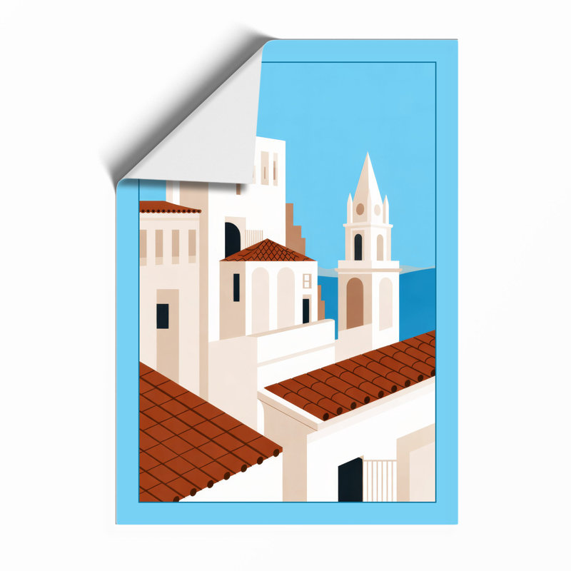 Mediterranean Monastery Minimalist - Print, Unframed, A1 - 84.1 x 59.4 cm