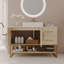 Meuble-lavabo moderne de 36 po avec lavabo vasque en céramique, armoire d'appoint dorée-133248884