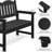 2-Person Poly Lumber Garden Bench, Slatted Patio Loveseat, Weather-Resistant Outdoor Seating for Yard, Garden, Porch, Park or Backyard (Black)-1214015238
