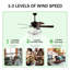 52'' Crystal Shade Ceiling Fan Lamp ,3 Speed ,4 Timing , 5 Reversible Blades Crystal Ceiling Fan ,5PCS*E12  (NO Include Bulb) --  Hand Pull Chain