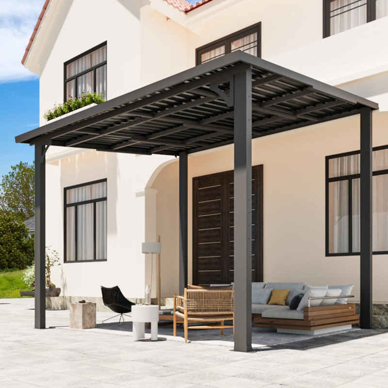 Hardtop Gazebo With Galvanized Steel Sloping Roof, 10' W x 8' D