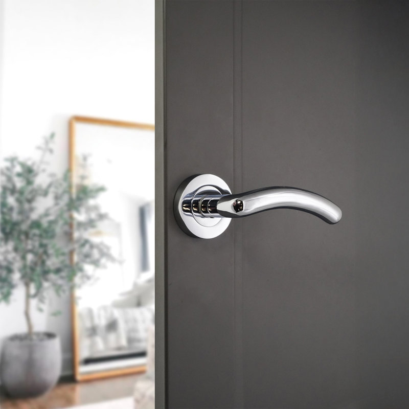 Taurus Lever Door Handle, Polished Chrome