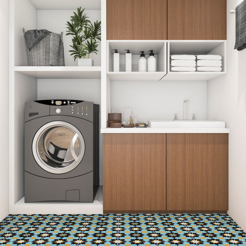 Casablanca 8" x 8" Cement Patterned Wall & Floor Tile, Primero