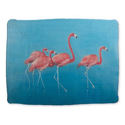 Bedroom Animals Blue Flamingo Placemat - Polyester Home Decor