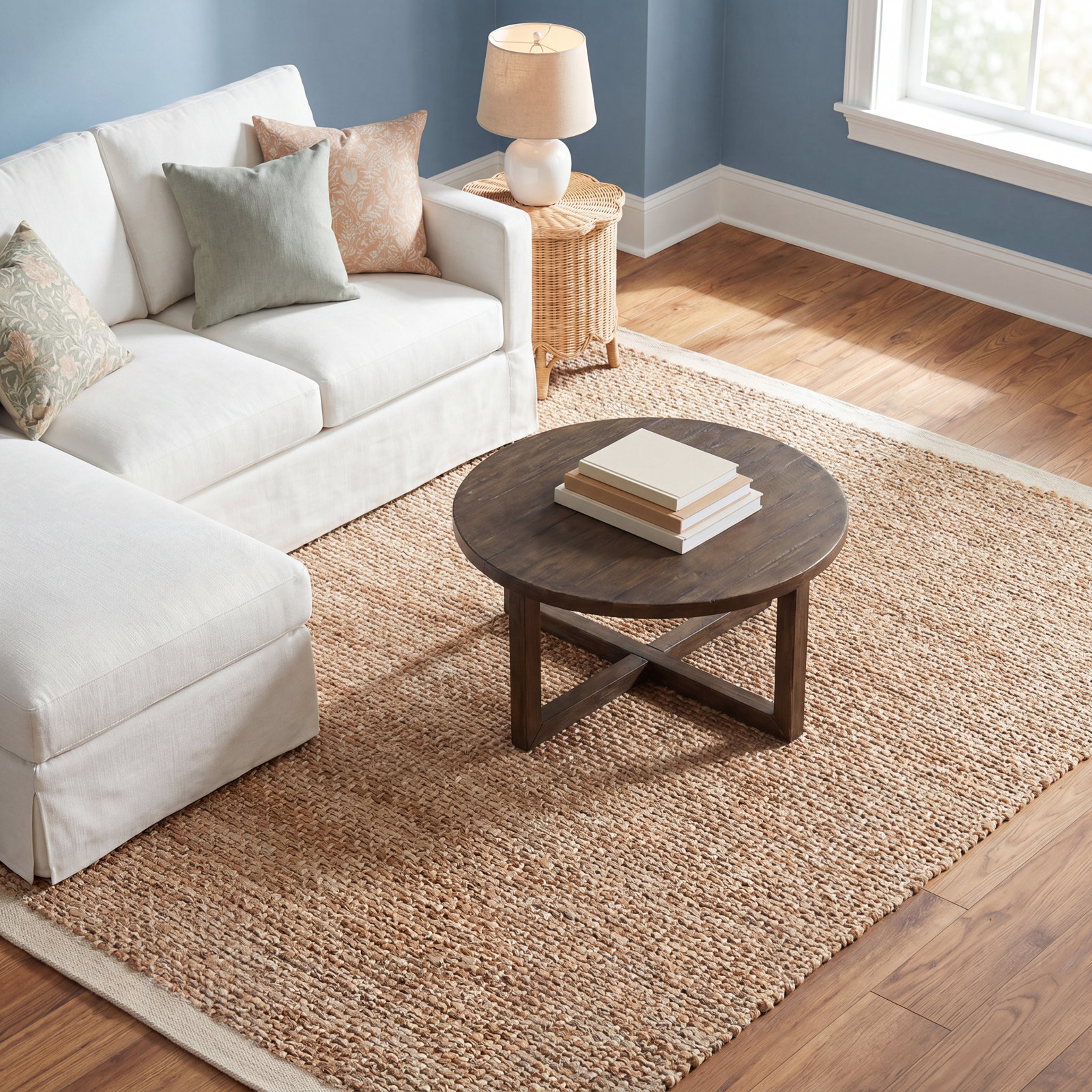 Handmade Natural Fiber Jute Rug, Rectangle 7'9" x 9'9"