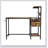 Brown Computer Desk with Power Outlet & Storage