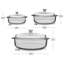 Ensemble de cocottes de cuisson en verre de six articles avec couvercles Baker's Basics de Libbey