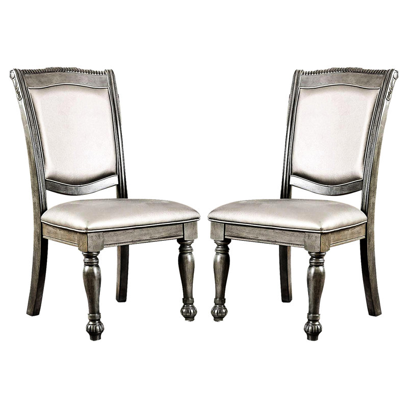 Ensemble de 2 chaises d'appoint rembourrées en similicuir