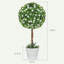 HOMCOM Set of 2 Artificial Plants with Rose Flower in Pot 60cm-1736898048