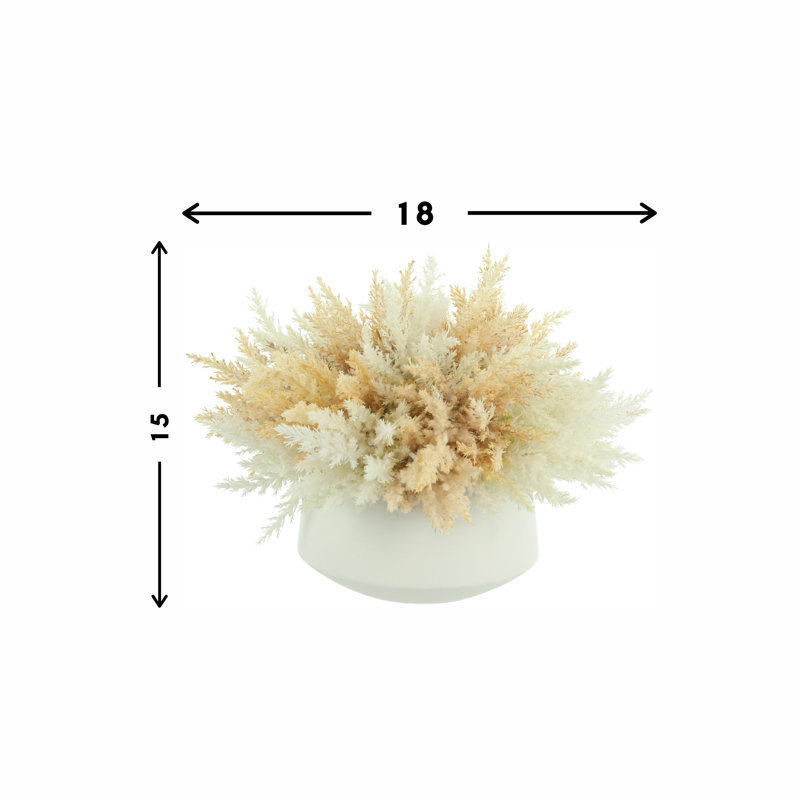 Faux Pampas Grass Grass in Ceramic Vase