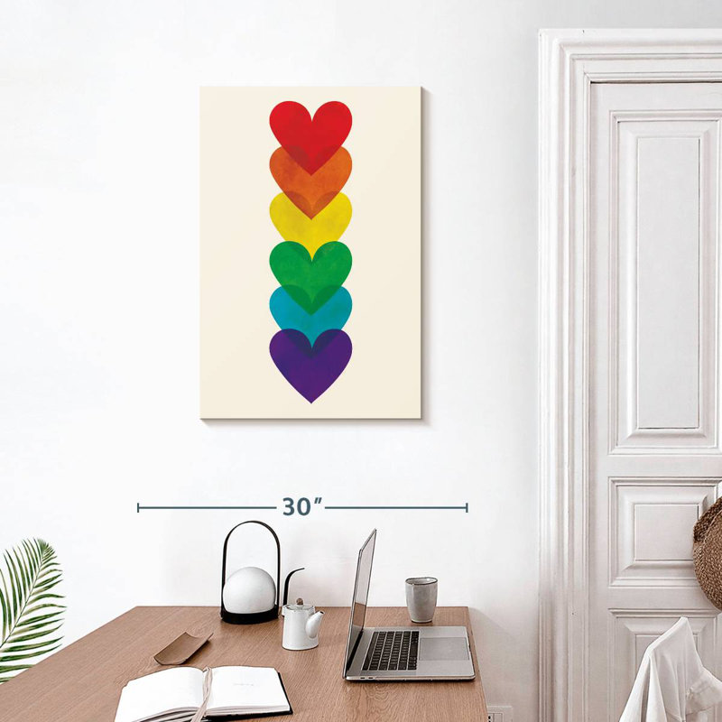 Empilement de cœurs Khyia Rainbow, H 30 po x l 20 po