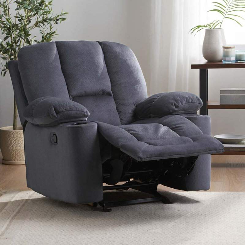 Fauteuil inclinable manuel avec porte-gobelets doubles, Argent argent
