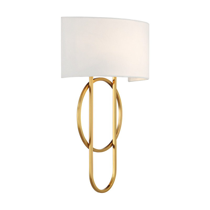 Kinmundy 2-Light Wall Sconce in Brass, Brass