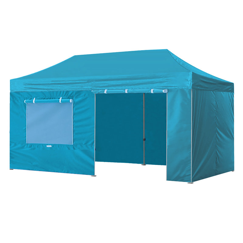 Amber-Lee 96'' W x 180'' D Steel Pop-Up Canopy, Turquoise Blue, 8ft x 8ft