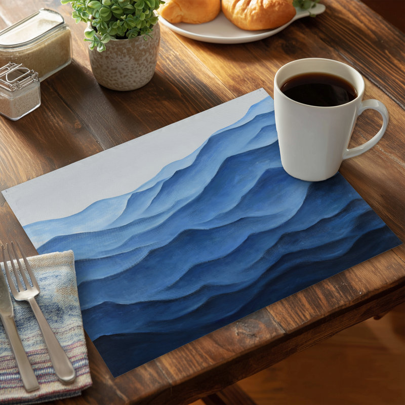 Napperon en polyester bleu océan