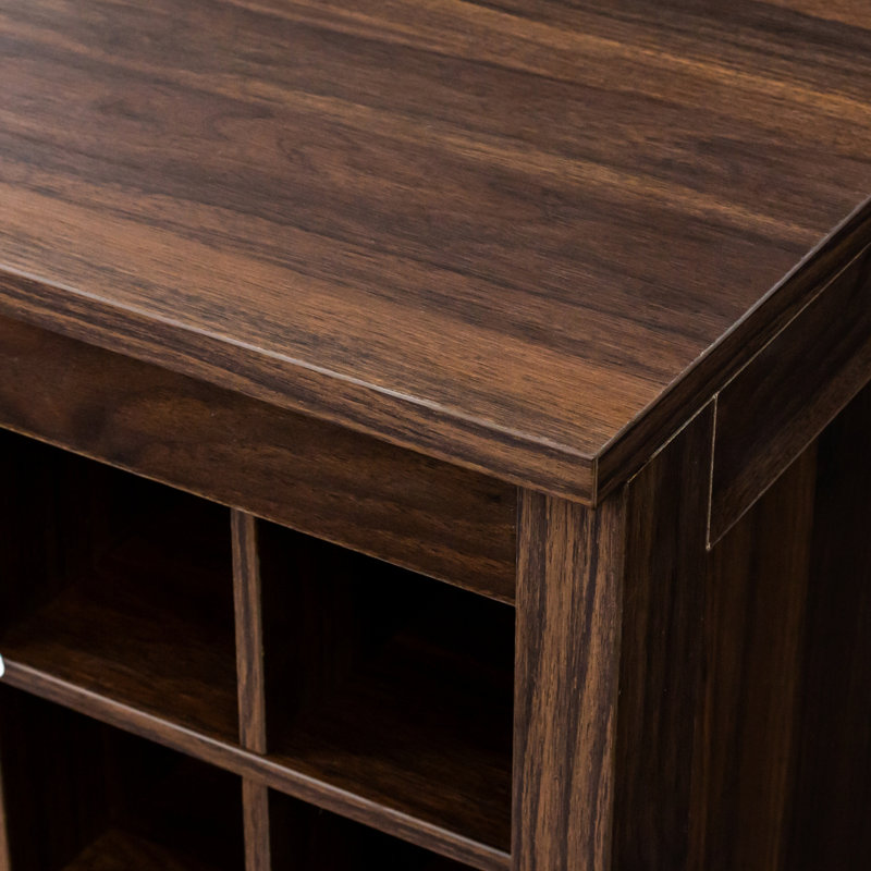 Buffet 32 armoires à vin au fini noyer brun foncé - conception modulaire avec capacité de pièce fonctionnelle