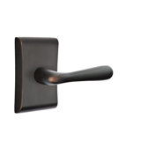 Basel Round Privacy (Bed & Bath) Door Lever with Rectangle Rosette
